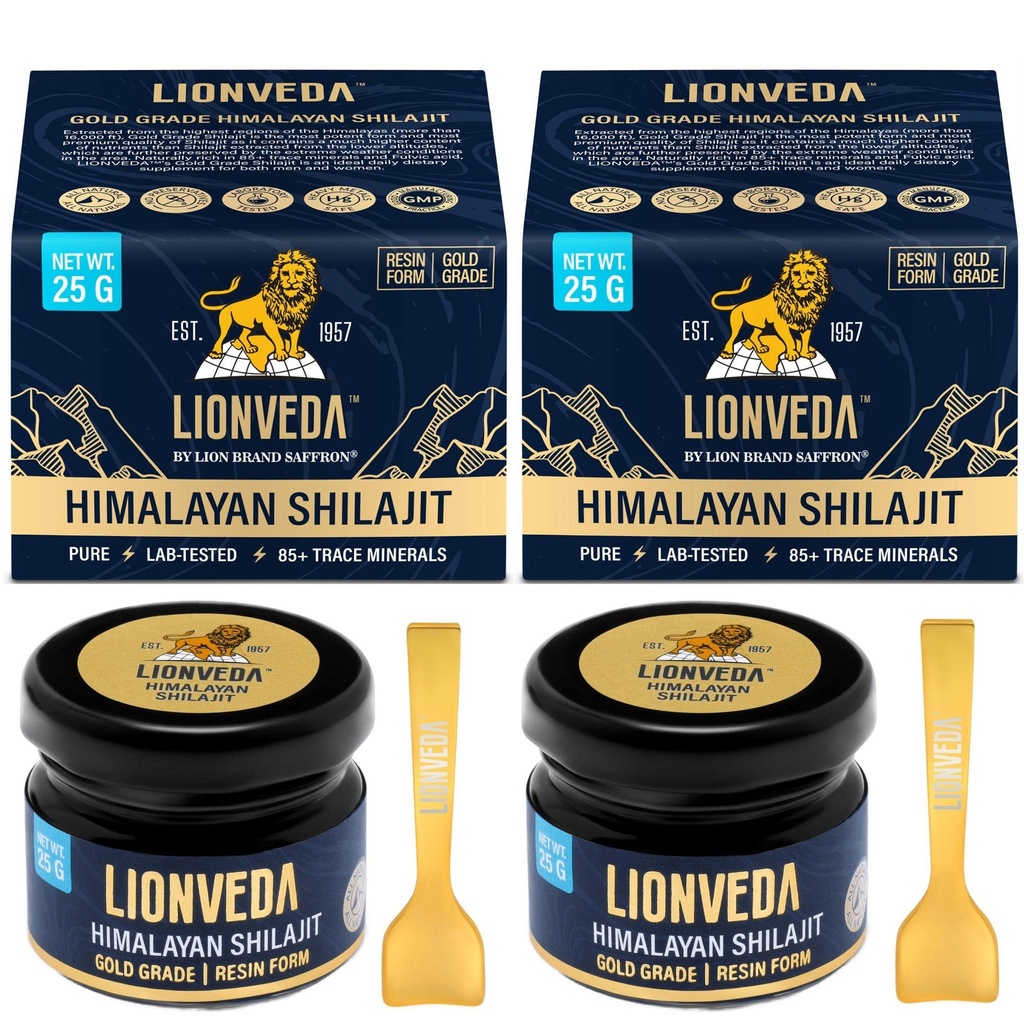 50g Original Himalayan Shilajit Resin(Certified Gold Grade) for Men, Gym, Stamina, Energy & Improved Health | 100% Pure Shilajit Liquid (2 X 25g = 50g (Pack of 2))