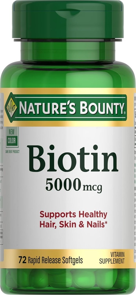 Nature's Bounty Biotin 5,000 mcg Caps, 72 ct