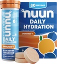 Nuun Immunity Vitamin D, C, E, & A, Ginger, Yaşlıberry, Magnezyum və 4 Digər Elektrolytes, Vegan, Maviberry Tangerine, 8 Paket (80 Ümumi xidmət)