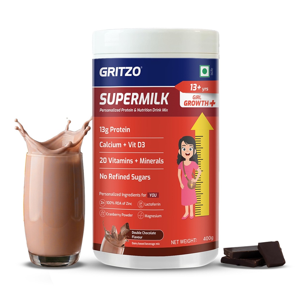 Gritzo SuperMilk Growth+ (13+ Girl), Double Chocolate, 400g