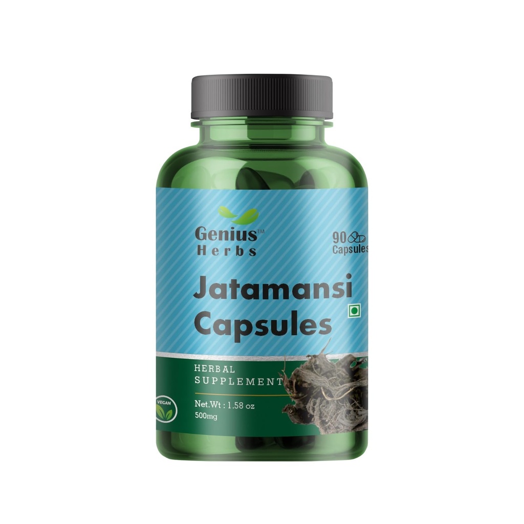 Jatamansi Capsules 500mg – 90 Veg Capsules | Ayurvedic Brain Tonic for Stress Relief, Relaxation & Antioxidant Support | Natural Herbal Supplement | Vegan, Non-GMO, Gluten Free
