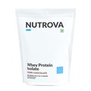 Nutrova Whey Protein Isolate Dark Chocolate 1Kg (Pack of 1) with 24g Protein Every 30g Scoop & 5.5g BCAAs |Protein Powder for Men & Women with no Artificial Sweeteners or Added Sugars |Easy to Digest.