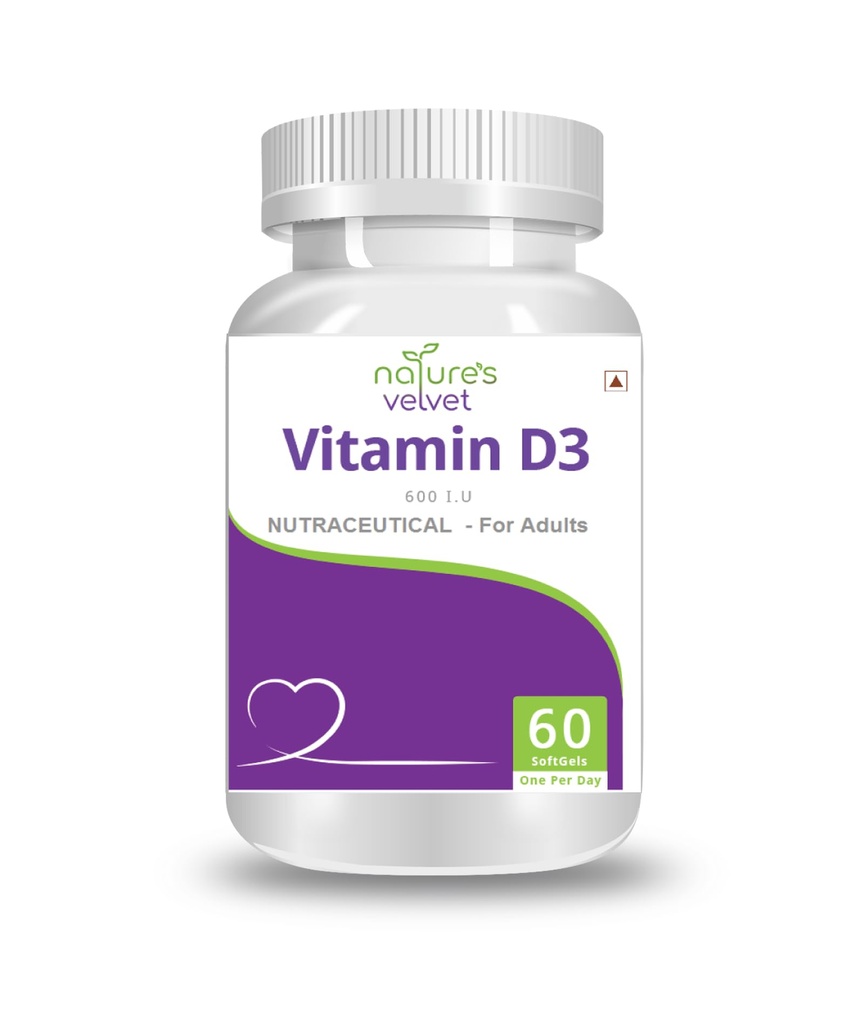nature's velvet Natures Velvet Lifecare Vitamin D-3 for Bone and Teeth Health, 60 Softgels - pack of 1