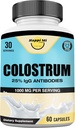 Colostrum Capsules 1000 mg Pervice - 来源于美国,25%的免疫球蛋白用于免疫支持和口服保健,60个Capsules,30个服务