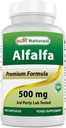 Best Naturals Alfalfa Green Super Food 500 mg 180 Capsules (180 Count (Pack of 1))