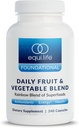 Equilife Daily Fruit & Vegetable Blend, Superfood Antioxidatzaile kapsulak, Nutrient Dense C bitamina, zuntz eta 9 Essential Aminoazido, Energia onartzen du, Vegan 240 kapsulak