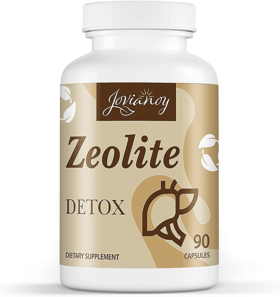 Zeolite Detox Capsules, Organic Active Charcoal, Bentonite Clay, 1-2 μm klinoptiloliitti, Maksimiabsorptio, Gut Liver Detox Cleanse Full Body for Women, 90 kapselia