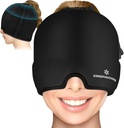 Gel Ice Migraine Headache Relief Cap, Adjustable Headache Cap Migraine with Drawstring Fits All Heads, Cold Compression Migraine Relief Cap for Tension, Stress, Sinus, Puffy Eyes, Hot/Cold Therapy