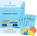 Feel Goods Heltion Hero, Variety Pack, 1000mg 电解质粉,无糖,镁,有机Aloe Vera, L Theanine, 维生素C, Vegan, Non GMO, On The Go Electrolyte Packets, 12 Counters