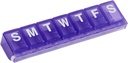 EZY DOSE Weekly (7- Day) Pill Planner, Medicine Case, Vitamin Organizer Box, Large Locking Comment to Secure Prescription Medication and Prevent Accidental Spilling, Purple