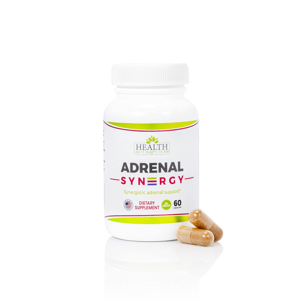 Health As It Ought To Be Adrenal Syn3rgy Supplement | Physician Formulated Capsules with Ashwagandha, Holy Basil, and Rhodiola | 60 Capsules