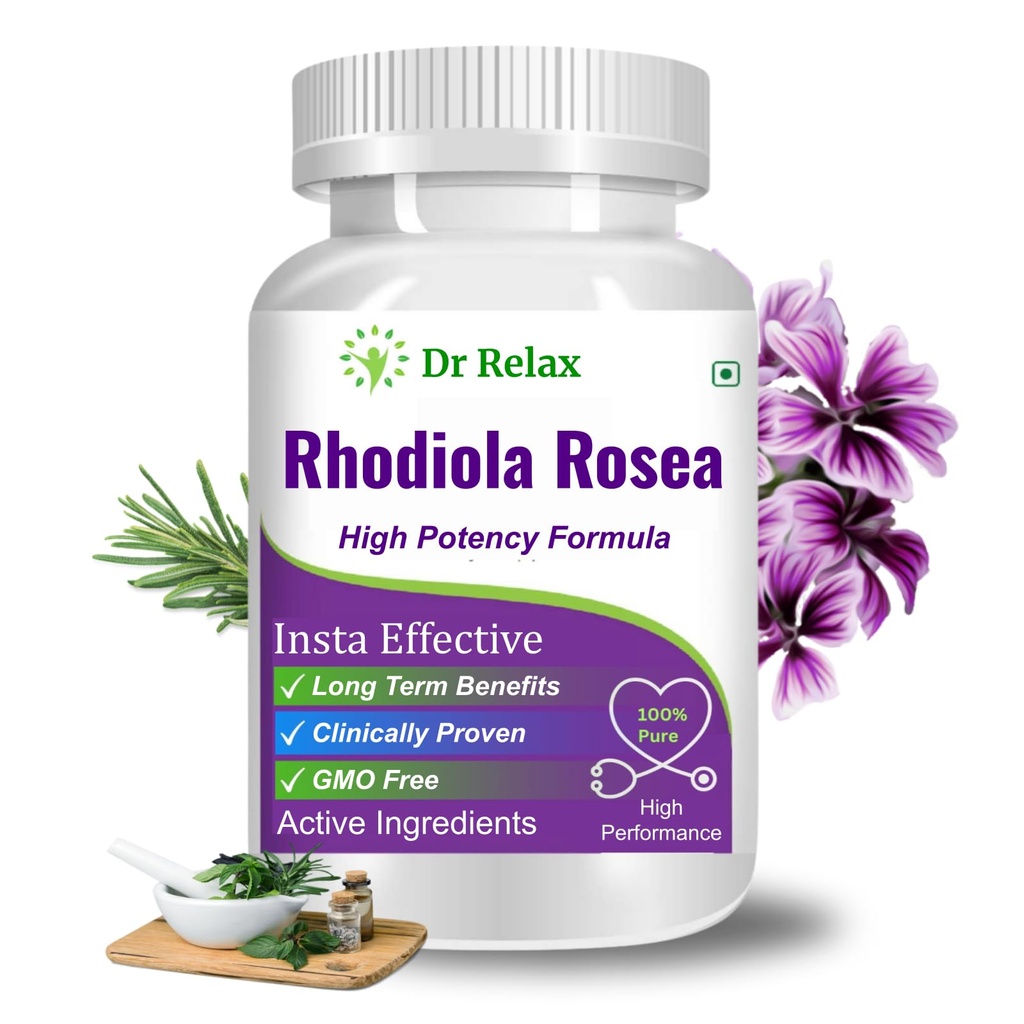 Extra Powerful Rhodiola Rosea Capsules - Boost Energy & Reduce Stress Naturally with Pure Rhodiola Rosea Extract Powder