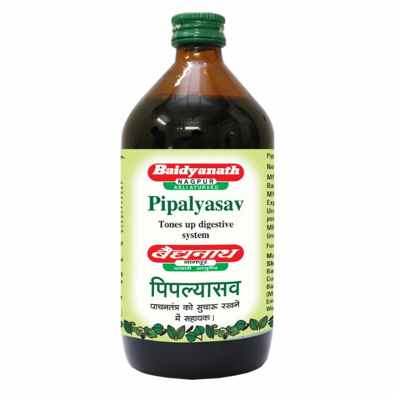 Baidyanath Asli Ayurved Pipalyasav | Ayurvedic Digestive Tonic for Wellness & Acidity Support | Enriched with Long Pepper (Pipal) | 450 ml