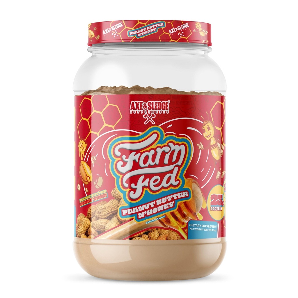 Axe & Sledge Farm Fed 100% Whey Protein Isolate | 25g Protein | Low Carb, Low Sugar, Gluten Free | Protein Powder for Men and Women | Keto | Made in the USA | 28 Servings, Peanut Butter N' Honey