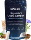 Magnesium Citrate 1000mg | 120 Veg Capsules | Magnesium Supplement with Potassium, Inulin & Ginger | Electrolyte, Muscle, Nerve, Digestion & Energy Support