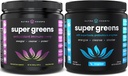 NutraChamps Super Greens Antioxidant & Super Greens Tropical Bundle - 2 luni de aprovizionare