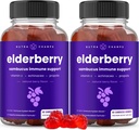 NutraChamps Elderberry Gummies, Sambucus Elderberry Gummies for Adult & Kids, Vitaminas C, Propolis & Echinacea, Max Stiprus Immune Support Gummies, Natural Berry Favories, 120 Gummies (Pack of 2)