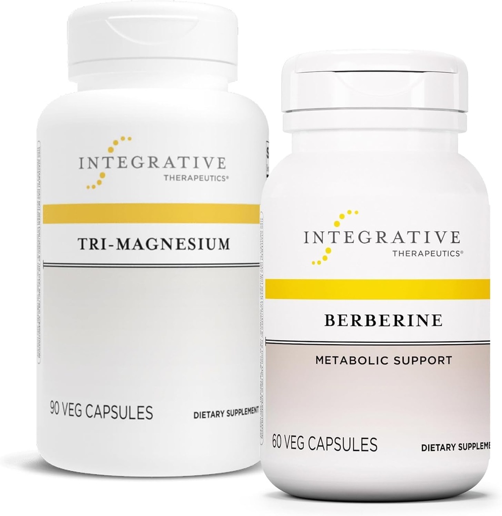 Terapice integrate Bundle cu Berberine, 60 capsule & Tri-Magnesium, 90 capsule - Berberine pentru suport metabolic * - Tri-Magnesium pentru Heart & Bone Health