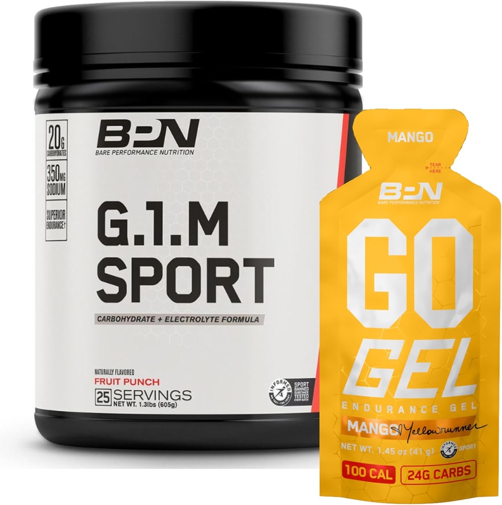 NUTRIÇÃO DE DESEMPENHO BPN G.1.M. Esportivo Endurance Treining Fuel & Go Gel Endurance Gel Mango Bundle