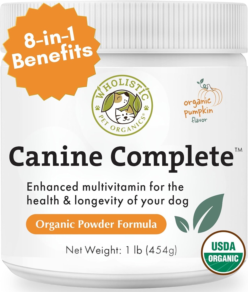 Kimlistic Pet Organics Canine Complete - Dog Multivitamin Toz - 1 Lb - Evdə Qiymət üçün Daily Dog Vitaminlər və Ekspertlər - Immune Sistemi, Skin, Coat və Genel Sağlamlıq - Kiçik və Böyük Breed