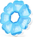 Roztomilý Pořadatel pilulek 7 den, Barevné blokování Týdenní Pill Box, Kontejner denní medicíny s velkými díly pro rybí oleje / vitaminy / léky / doplňky (modrá)