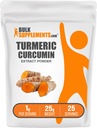 BulkSupplements.com Turmeric Extract Powder - from Turmeric Root, Curcumin supplements, Turmeric Curcumin Powder - Gluten Free, 1g per Serving, 25g (0.88 oz) (Pack of 1)