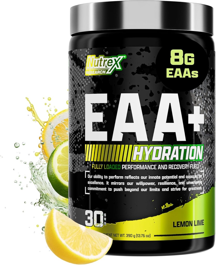 Nutrex Research EAA Hydration | EAAs + BCAA Powder | Восстановление мышц, прочность, построение мышц, выносливость | 8G Незаменимые аминокислоты + электролиты | (Упаковка моего варианта) 30 сервизов (лимонная известь)
