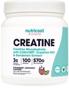 Nutricost Creatine Monohydrate Powder for Women, Micronized, Strawberry Lemonade, 100 Servings - Vegetarian, Non-GMO, Gluten Free