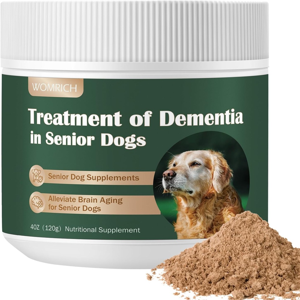 Senior Dog Supplements Dog Dementia Supplement Mushroom Powder for Dogs 120g | Cognitive Supplement for Dogs Addresses Getting Lost, Social Withdrawal | Canine Cognitive Dysfunction
