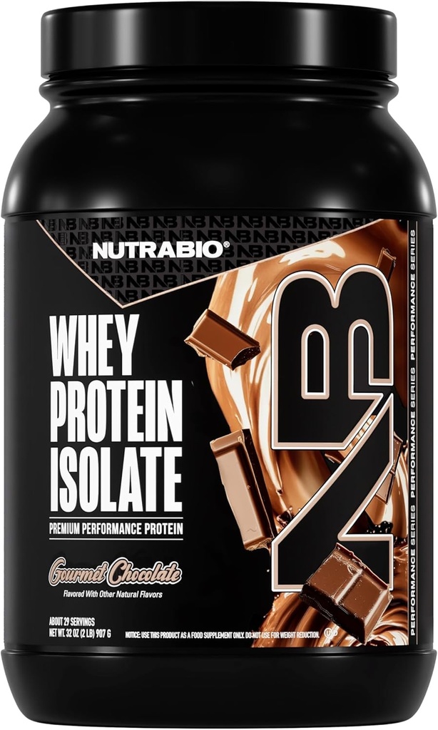 NutraBio 100% Whey Protein Isolate Protein Toz, Tam Amino Acid Profil, Qeyri-GMO, Soy və Gluten Pulsuz, Aşağı Carb, Aşağı Calorie Whey Protein Toz, Gur Chocolate, 2 Lbs