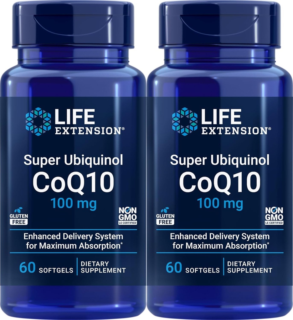Life Extension Super Ubiquinol CoQ10 100 mg, 60 softgelů (Balení po 2)