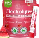 Zero Sugar Watermelon Candy Electrolytes Toz Paketleri (30 Pack) - All Natural Materialss, Caffeine Free Energy for Renoing Hydration - Vegan, DW, Paleo Sugar Free Electrolytes Toz No Sugar