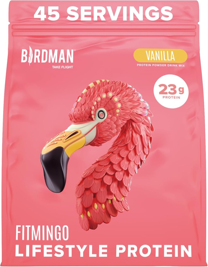 BIRDMAN Fitmingo Vegan Protein Powder z Inositol, Kolagen Boosters, Hyaluronska kislina in vitamini 
