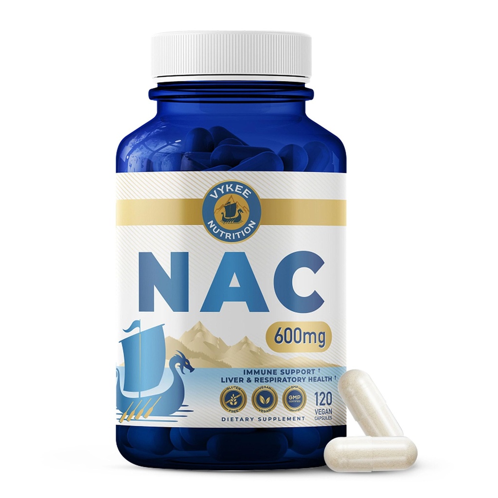 Vykee Nutrition NAC Capsules 600 mg N Acetyl L Cysteine - Daily NAC Supplement for Liver Health Support and Immune Balance - Vegan Non-GMO - 120 Capsules