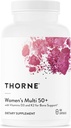 THORNE - Women's Multi 50+ - כולל Daily Multivitamin עם ויטמינים A, B6, B12, C, D, E, K, Zinc & More - תמיכה ללב, המוח, העצם & Immune בריאות - 180 קפסולות