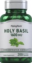Piping Rock Holy Basil Supplement | 200 Capsules | Herb Leaf Extract | Ocimum Tenuiflorum | for Men and Women | Non-GMO, Gluten Free