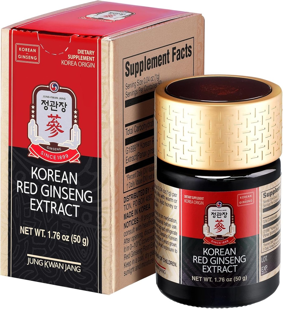 CheongKwanJang [Korean Red Panax Ginseng Concentrated Extract 50g] - 100% 6- Year- Old Koreański Ginseng Roots, Wzmacnia system immunologiczny, Energy, Stamina, Healing / Recovery, Focus / Zmęczenie