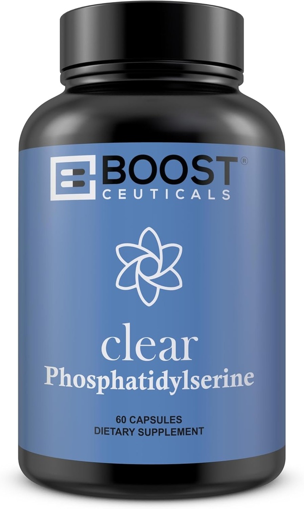 BoostCeuticals Phosphatidylserine 500mg Kompleksi - Vegan Brain Sleep Support Supplement - Fosphatidylserine 100mg Plus Ginko Biloba, Gotu Kola & More - No Stearates Qrupsuz 90 Ct