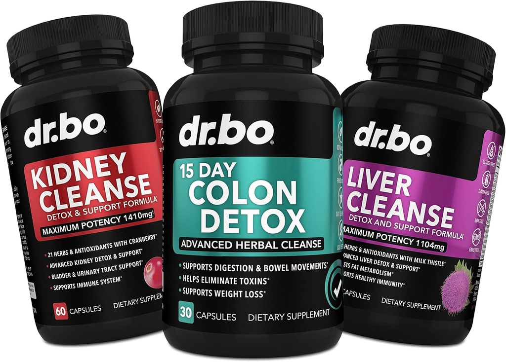 Colon, Ledviny a vyčištění jater Detox Supplement - 15 Den Střevní čisticí pilulky & Probiotika pro Bloating & Denní zácpa Relief - Nápověda kontroly močového měchýře, Močové Trakt & žlučník zdraví