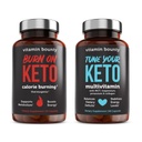 Vitamin Bounty Tune Your Keto and Burn on Keto Bundle - Keto Multivitamin, Calorie Burning for Women and Men, Premium Raspberry Ketones, Energy Support - Bundle 60 Capsule Each