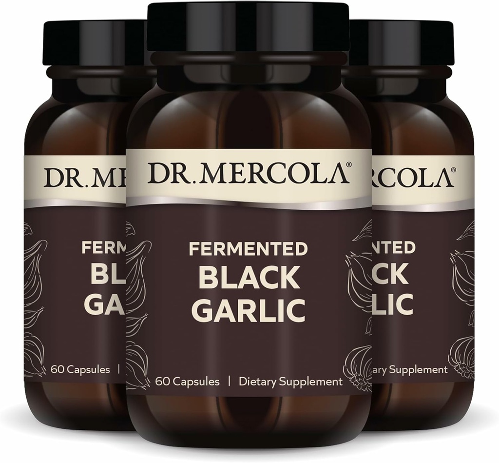 Dr. Mercola Fermented Black Garlic, 90 Servings (180 капсул), Dietary Supplement, Supports Immune Health