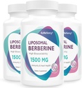 Berberine HCL Supplement 1500Mg - ระดับจุฬาลงกรณ์สูง Liposomal Berberine Capsoles สําหรับผู้หญิงและชาย, AMPK Activator for Caradio Profile Health, Sugar-free, Not-GMO, 180 Softgels