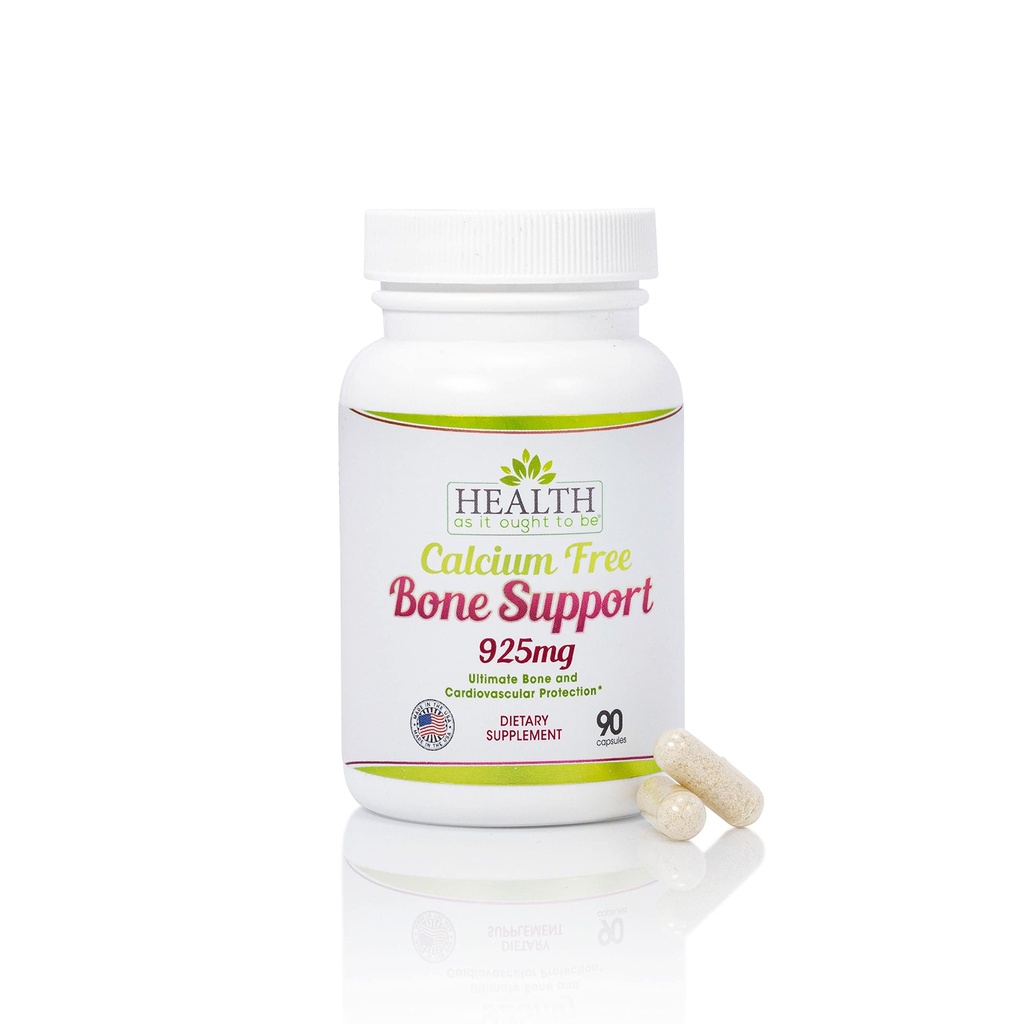 Health As It Ought To Be Calcium Free Bone Support Supplement | Ultimate Bone and Cardiovascular Protection | 90 Capsules