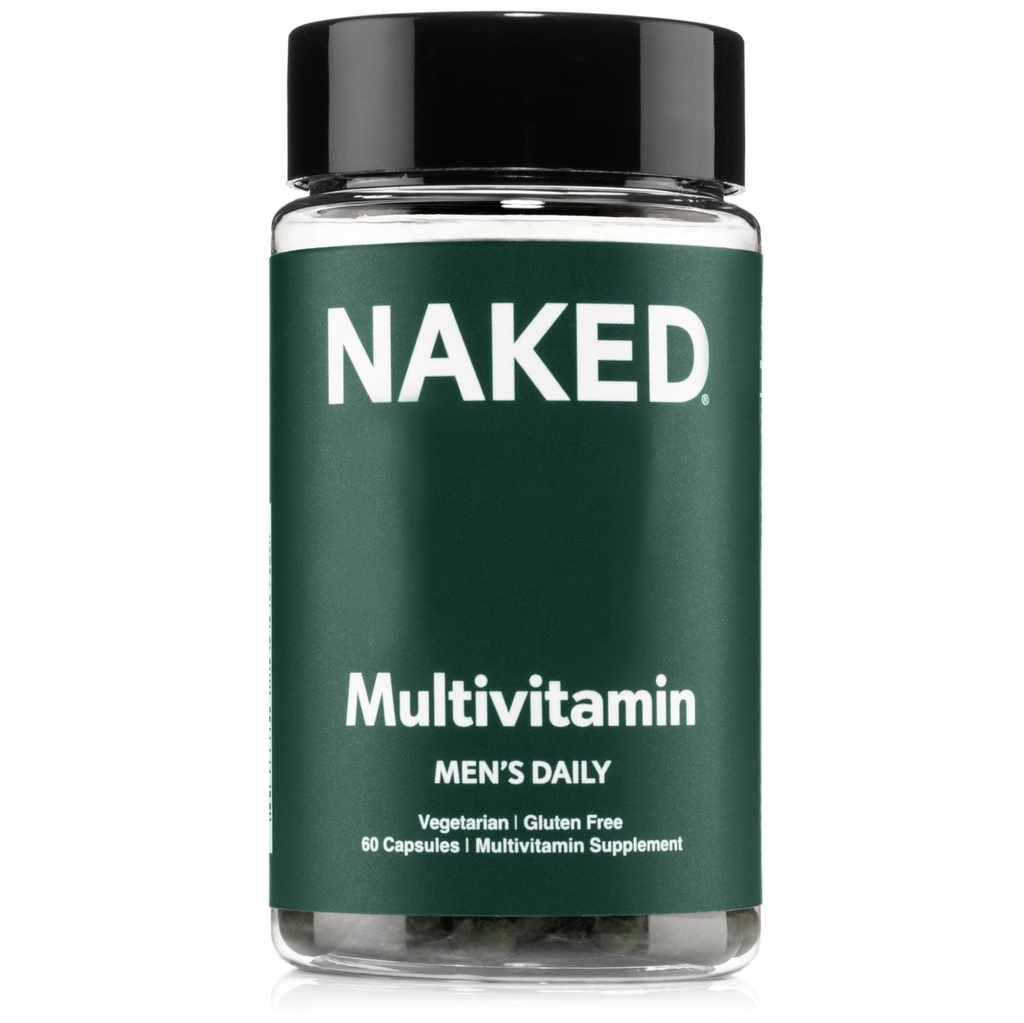 NAKED Men’s Multi – Daily Multivitamin for Men – A, C, E, Selenium, Zinc, Fruit and Super Green Extracts and More to Boost Immune Support – Gluten-Free and Vegetarian Daily Vitamins – 60 Capsules