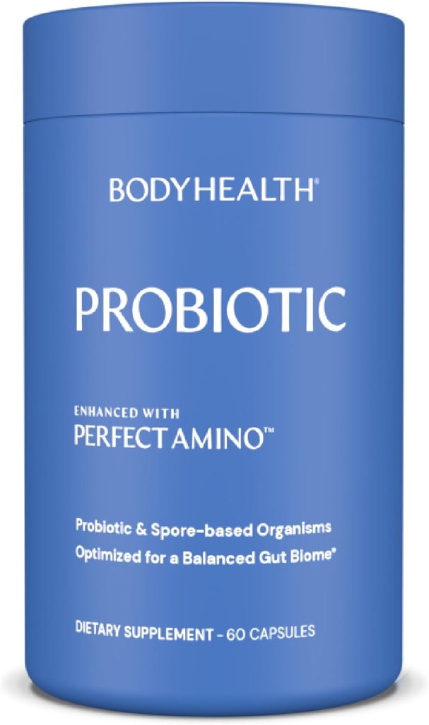 BodyHealth Probiotic Enhanced with PerfectAmino for Women and Men, Spore Based with Bifidobacterium, Lactobacillus Salivarius, Lactobacillus Acidophilus - 60 Kapsule