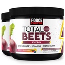 Force Factor Total Beets Energy Drink Mix 2-Pack, Superfood Beet Root Powder, Nitrates to Boost Energy, Support Circulation, Blood Flow, Nitric Oxide and Stamina, Heart Health Supplement, 60 Servings