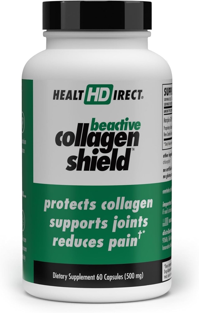 SAÚDE DIRECT - BeActiv Collagen Shield - 60 Cápsulas - Advanced Green-Lipped Mussel Supplement for Collagen Protection - Suporta Colágeno na Pele, Articulações e Músculos