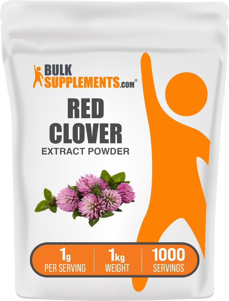 BulkSupplements.com Sarkanā āboliņa ekstrakta pulveris - Trifolium Pratense, sarkanā āboliņa papildinājums, augu bagātinātāji - bez lipekļa, 1g per Serving, 1kg (2.2 mārciņas) (1. iepakojums)