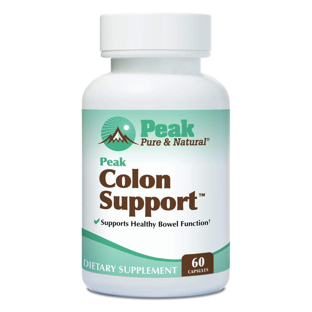 Peak Pure & Natural Colon Support - Colon Cleanse and Detox Supplement for Digestive Health - Gut Health Support with Inulin and Senna Leaf Extracts - with Fiber, Prebiotics, and Probiotics - 1 Pack
