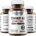 Vegan Labs Tongkat Ali 200: 1 Extracto, 1200MG Per Servings - 180 cápsulas veganas- soporta enerxía e Stamina- Gluten Suplemento de calidade Premium non-GMO
